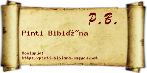 Pinti Bibiána névjegykártya