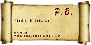 Pinti Bibiána névjegykártya